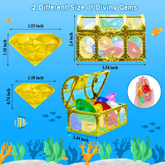 MGparty pirate treasure box sinks to reveal gems, sparking imaginative pool play.