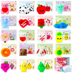 MGparty Valentines mochi squishies heart: compact stress-relief toys for kids' classroom party favors.