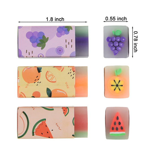 MGTECH fruit erasers orange slices brighten desks and reward kids’ study time.