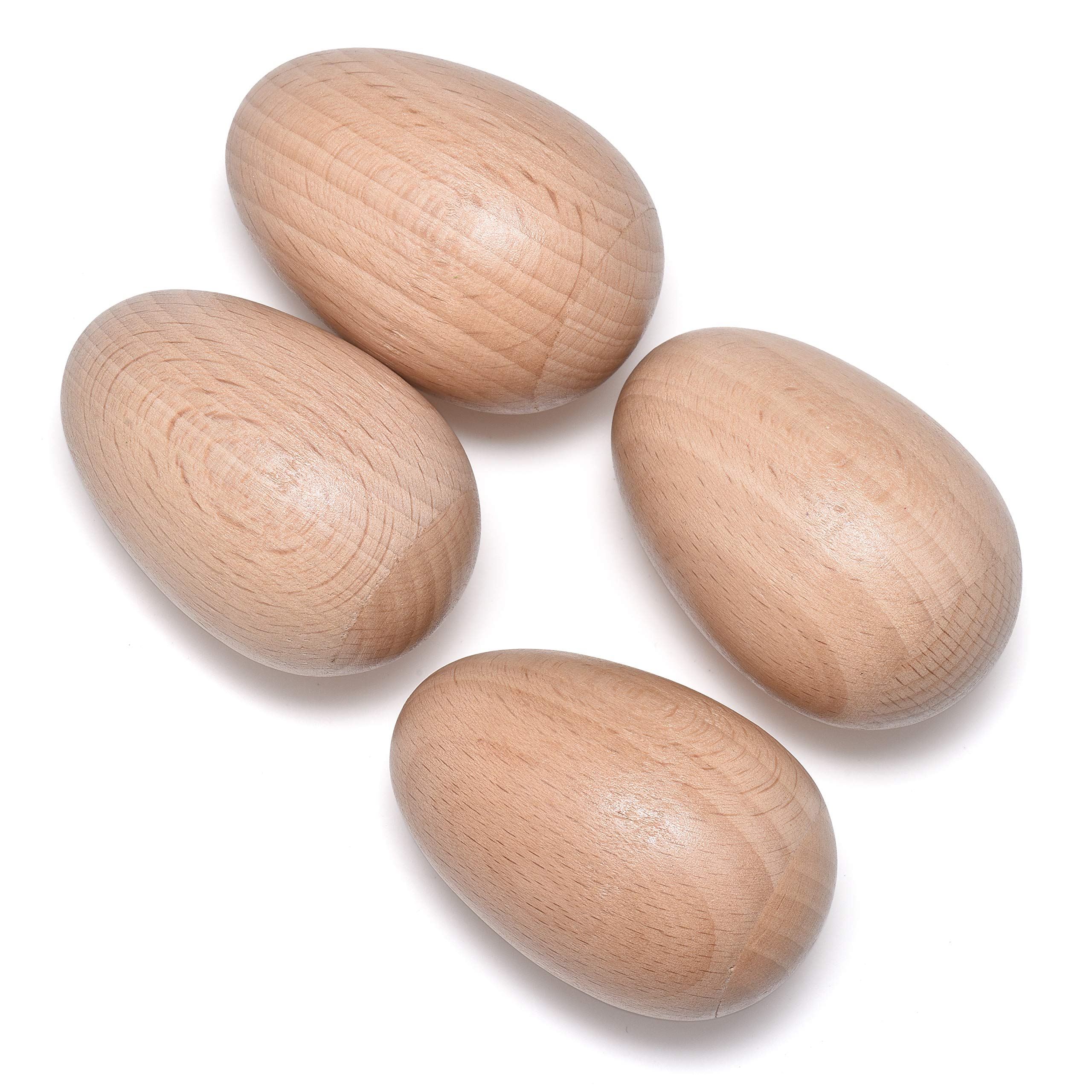 MGTECH wood egg shaker set with natural finish for beginner rhythm learning and soft tones.