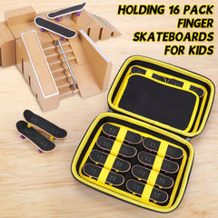 MGZNMTY teck deck case interior holds 16 boards with anti-scratch protection.