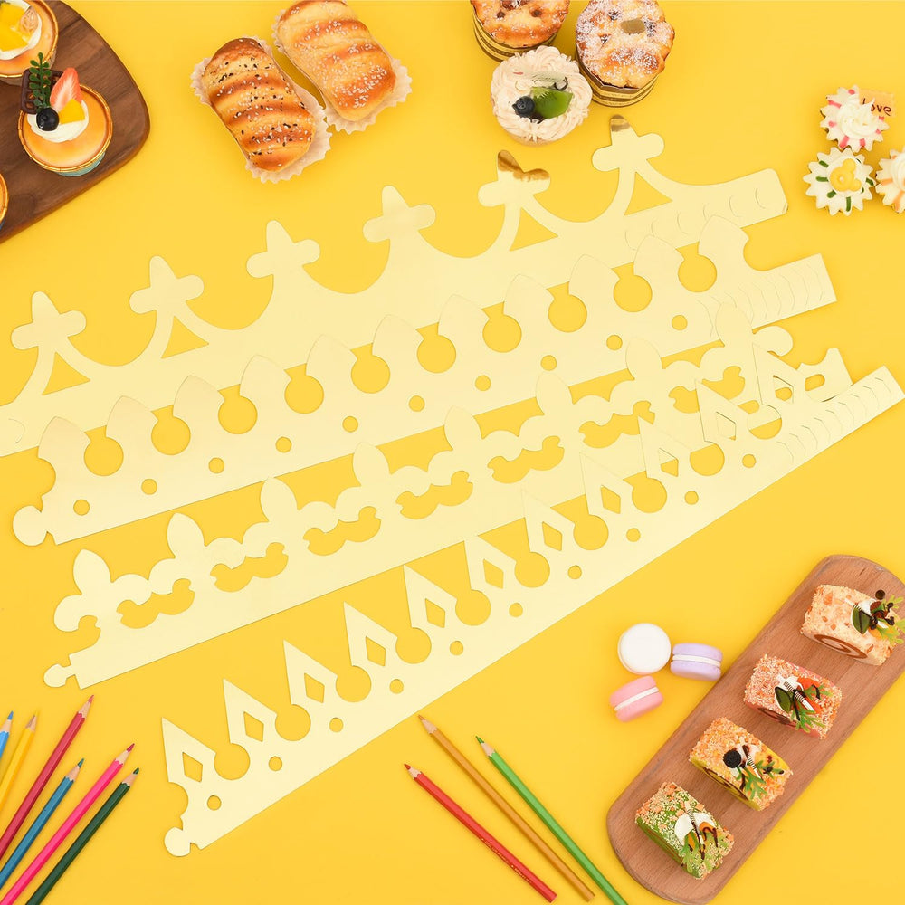 Shiny glossy gold finish on MGZTTHW crowns adds festive flair