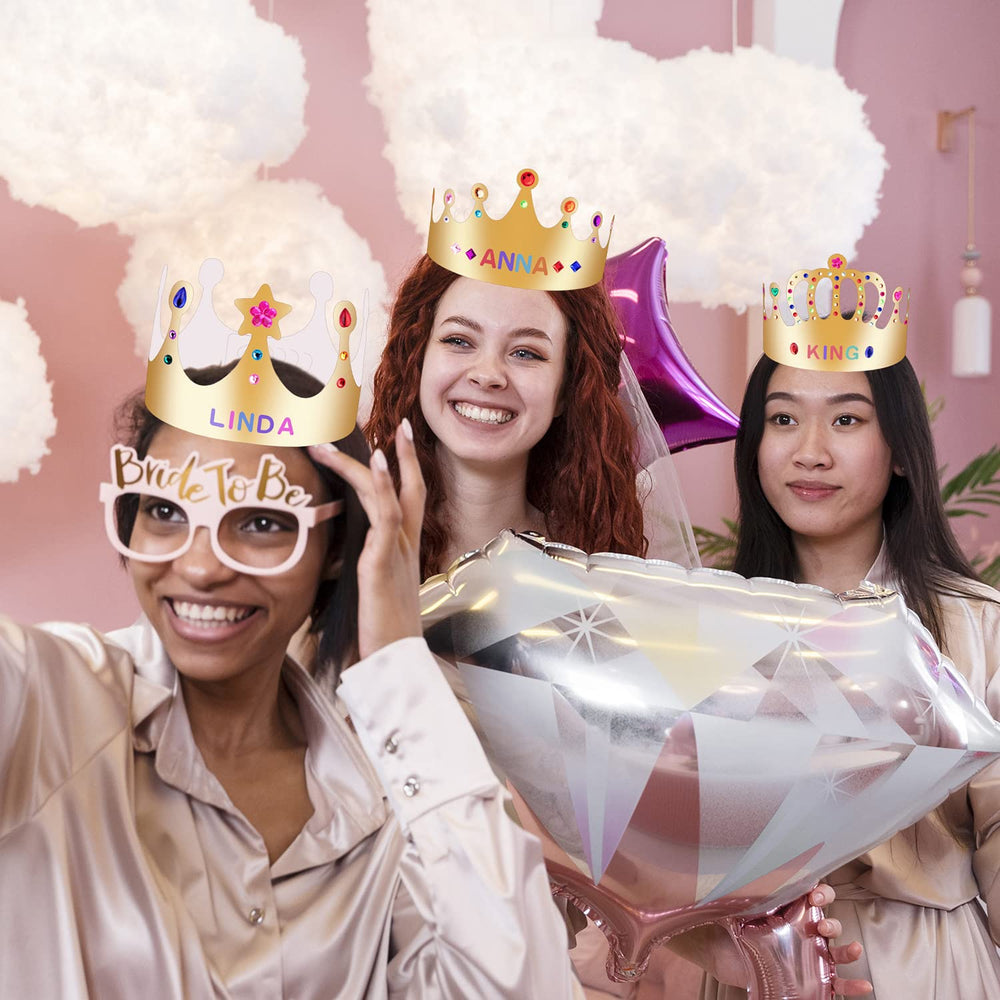 MGZTTHW shiny gold crowns ideal for birthday party decor.