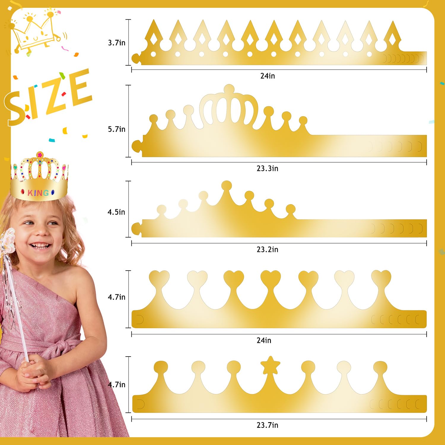 MGZTTHW crowns designed for kids’ party activities and classroom use.