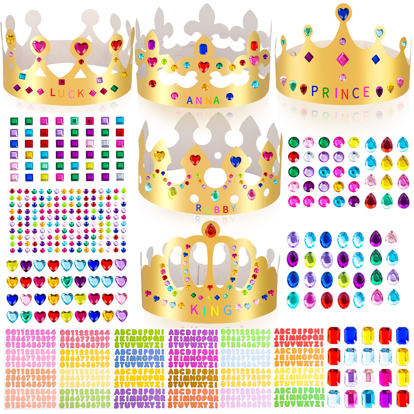 MGZTTHW gold crown set for kids' party decoration and dress-up