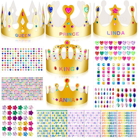 MGZTTHW gold paper crowns assembly kit for DIY party fun and festive decor.