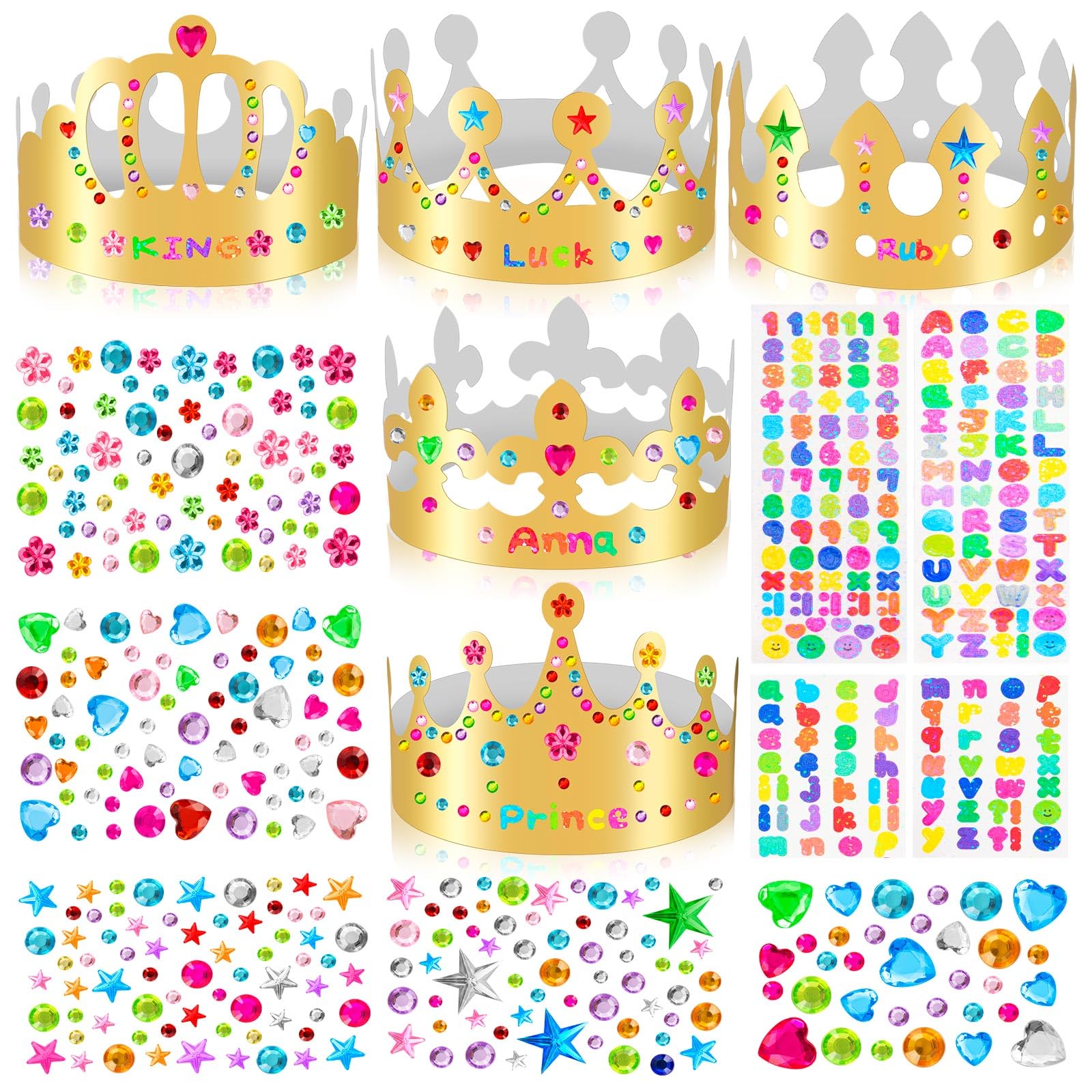 MGZTTHW gold crowns kit in multiple styles for DIY party decorating.
