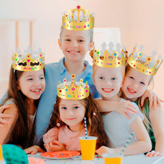 MGZTTHW matte gold crowns close-up for versatile party accents.