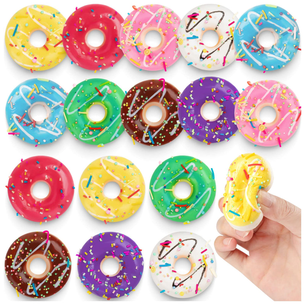 MGZTTHW Rainbow Donut Stress Ball with bright colors and soft foam for playful relief.