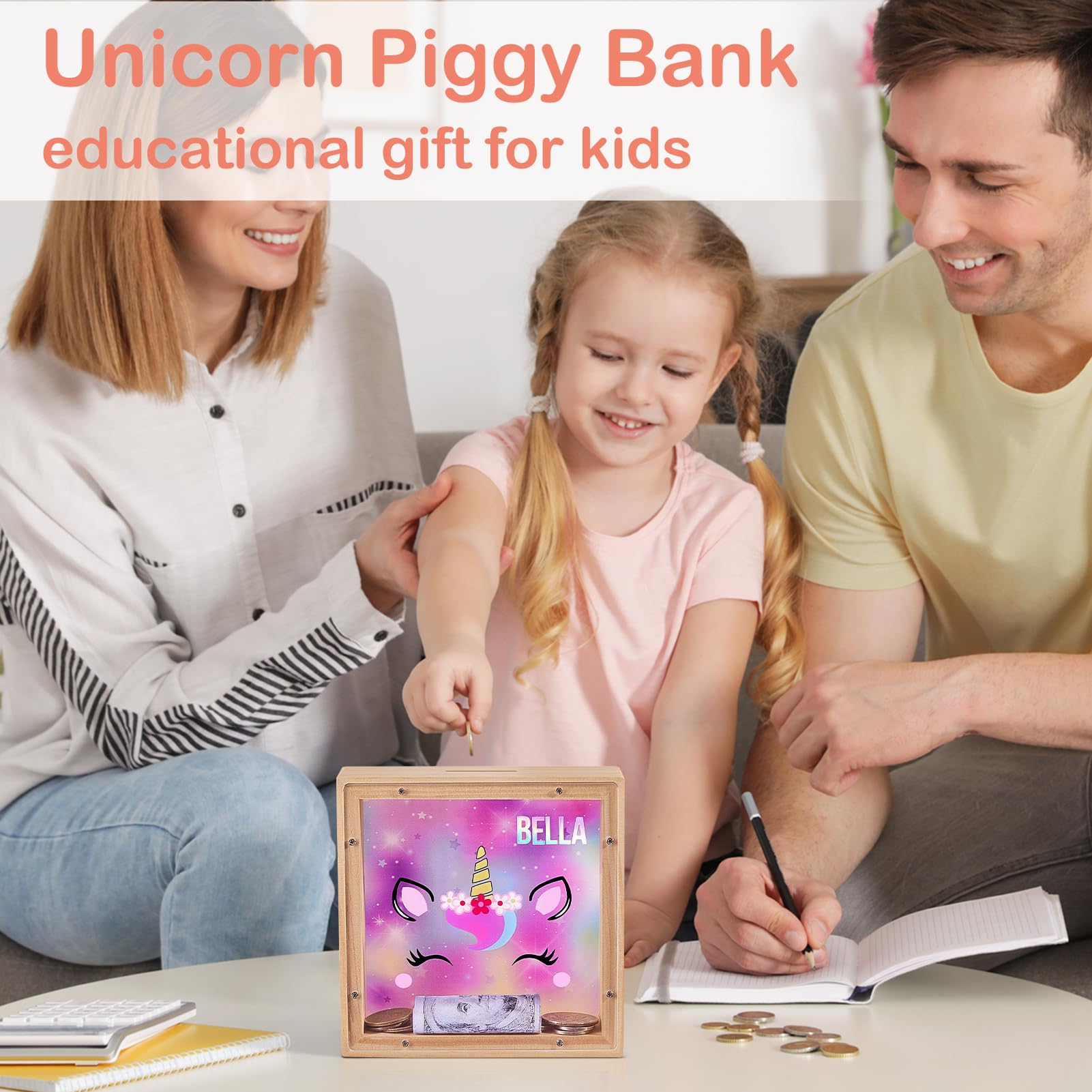 MHJY DIY stickers sheets for personalizing the piggy bank
