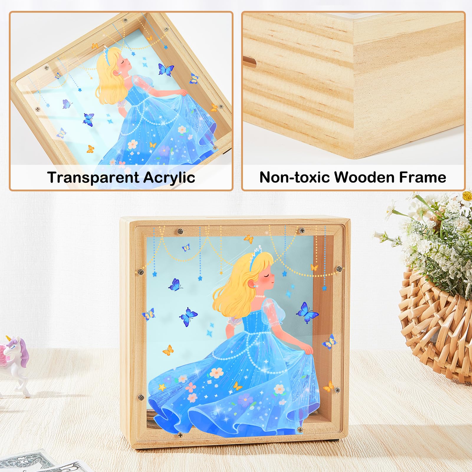 MHJY piggy bank colorful dinosaur decoration for kid's room display