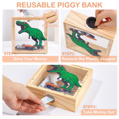 MHJY piggy bank dinosaur-pattern decor adds color and learning to a room.