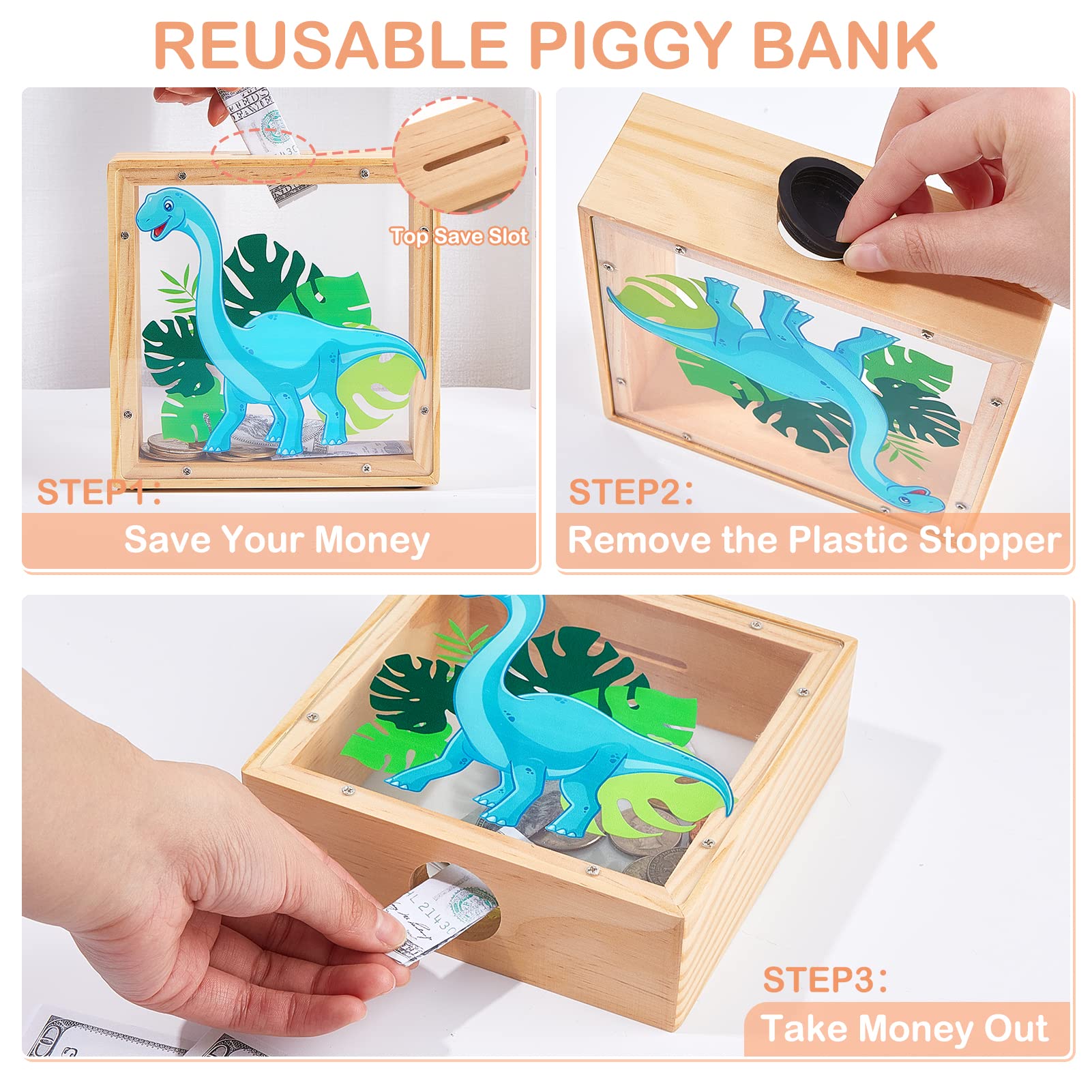 MHJY piggy bank DIY stickers included, encouraging creativity and savings