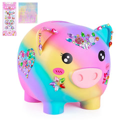 MHJY piggy bank girls large rainbow, durable and fun for growing savings.