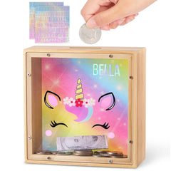 MHJY Piggy Bank with dinosaur illustration boosts kids' saving engagement.