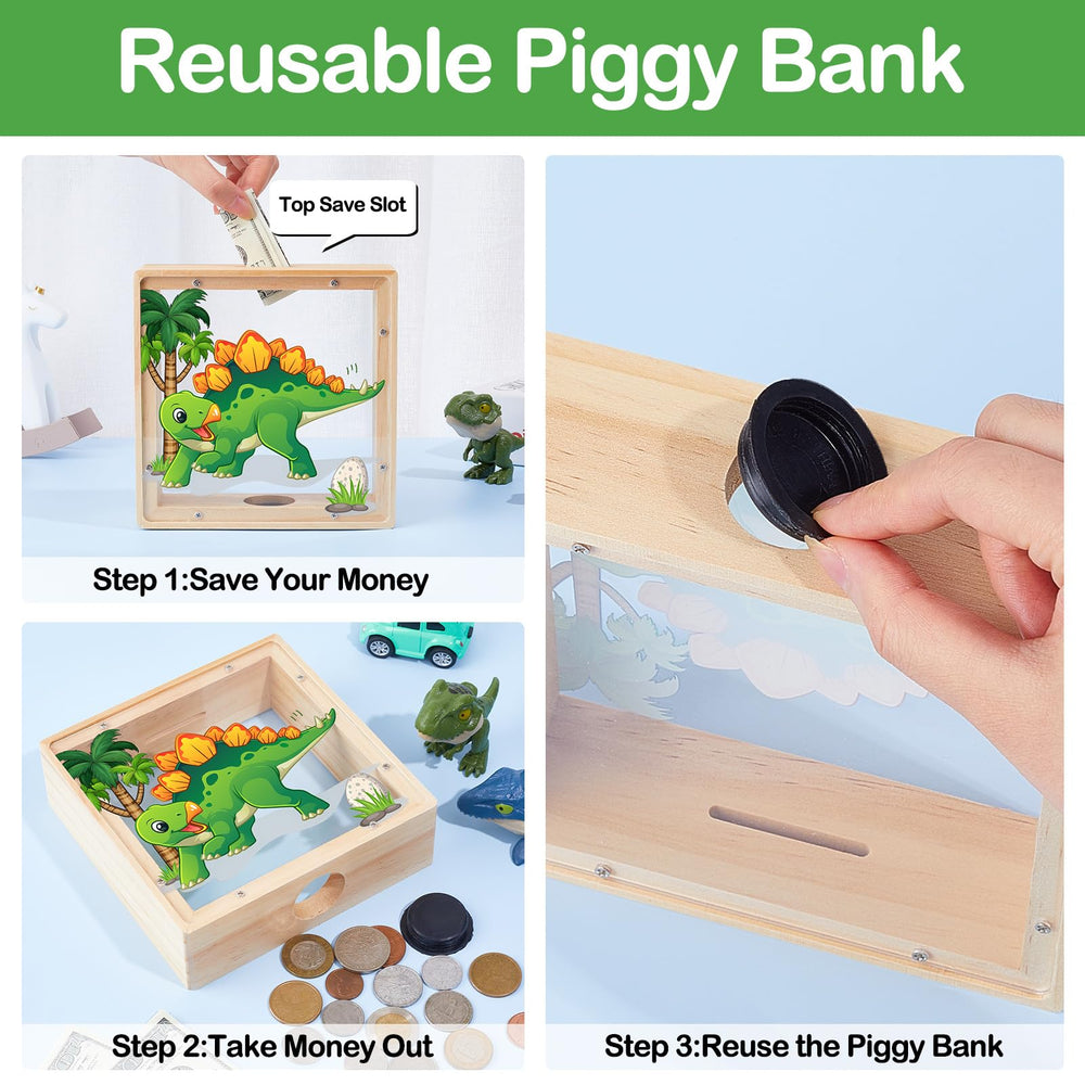 MHJY wooden piggy bank doubles as kids room decor.