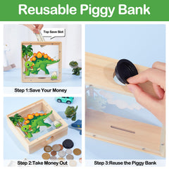 MHJY wooden piggy bank doubles as kids room decor.