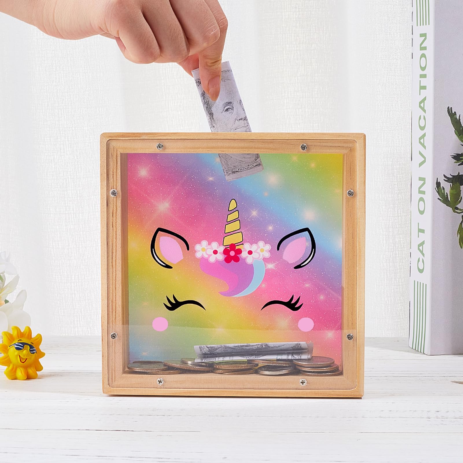 MHJY rainbow dinosaur design makes a charming decor piece and gift.