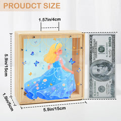 MHJY piggy bank size 15x15x5 cm fits coins and notes