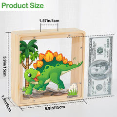MHJY piggy bank features a transparent window to monitor growth.