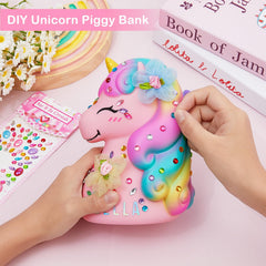 Durable vinyl MHJY piggy bank designed to withstand daily use