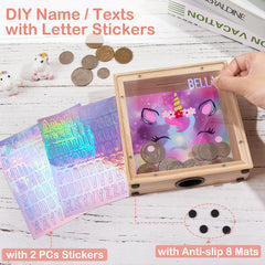 MHJY wooden piggy bank material closeup showing durable construction