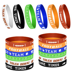 MIAHART blue football bracelet, soft silicone for comfortable wear at games and parties.