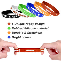 MIAHART green football bracelet, flexible fit for teens and adults.