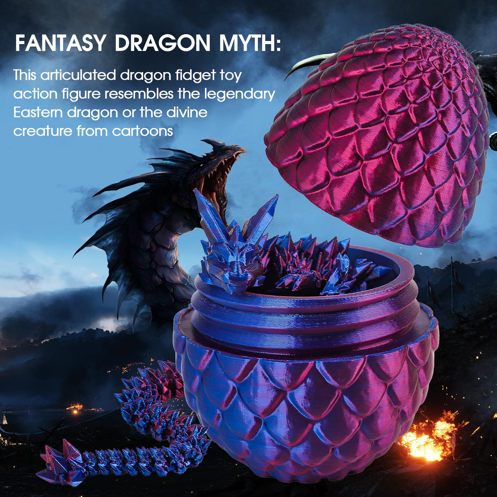 Miai Home dragon egg 12-inch size fits desks easily.