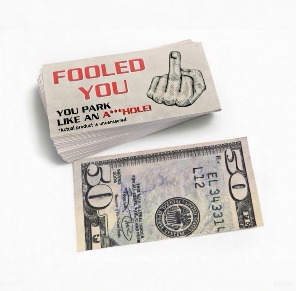 Miami Graphic Solutions fifty-pack prank cards front view for humorous parking reminders
