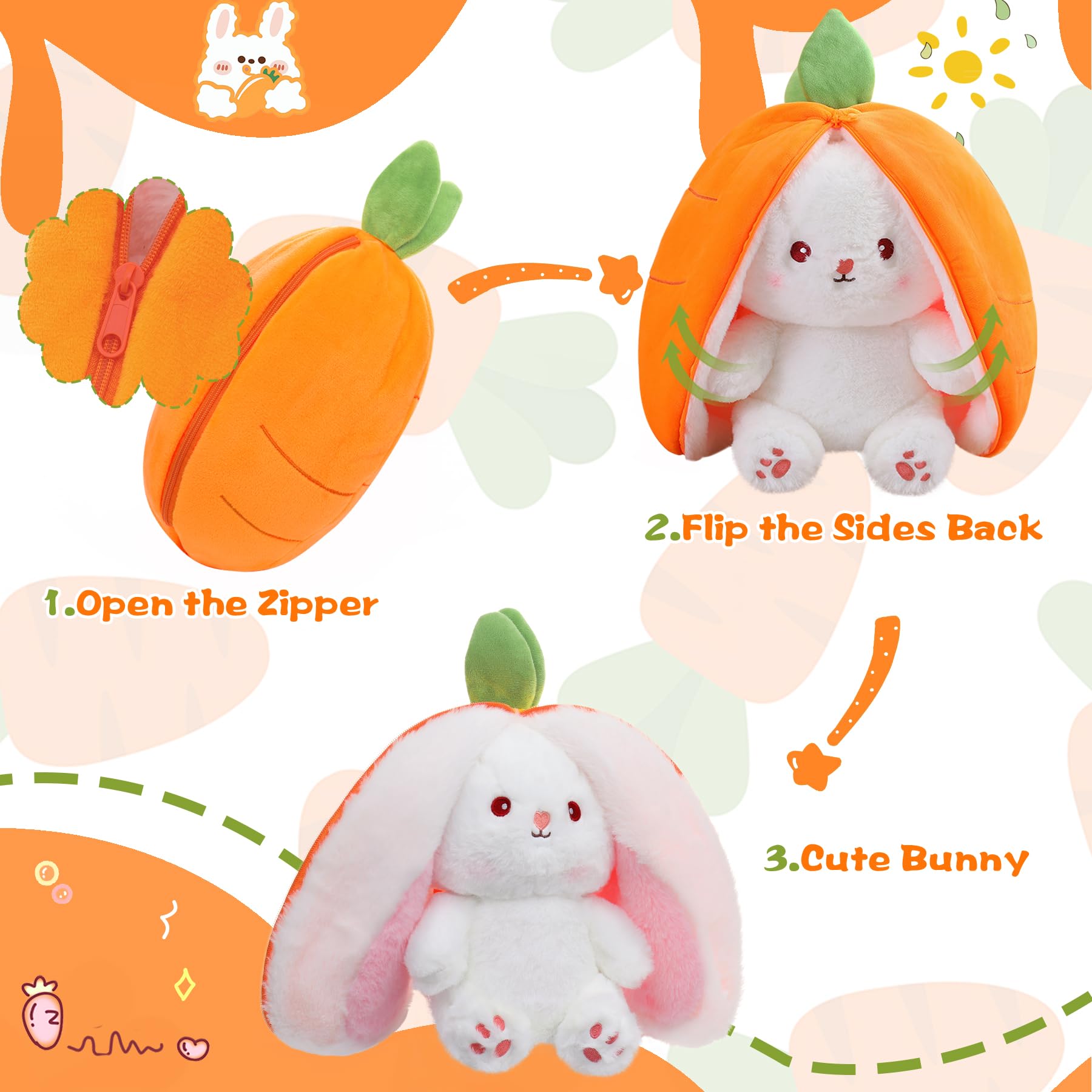 MIAODAM bunny ears zip design for quick style changes