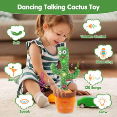 MIAODAM Dancing Cactus Toy lights up and sings, enhancing sensory play for babies