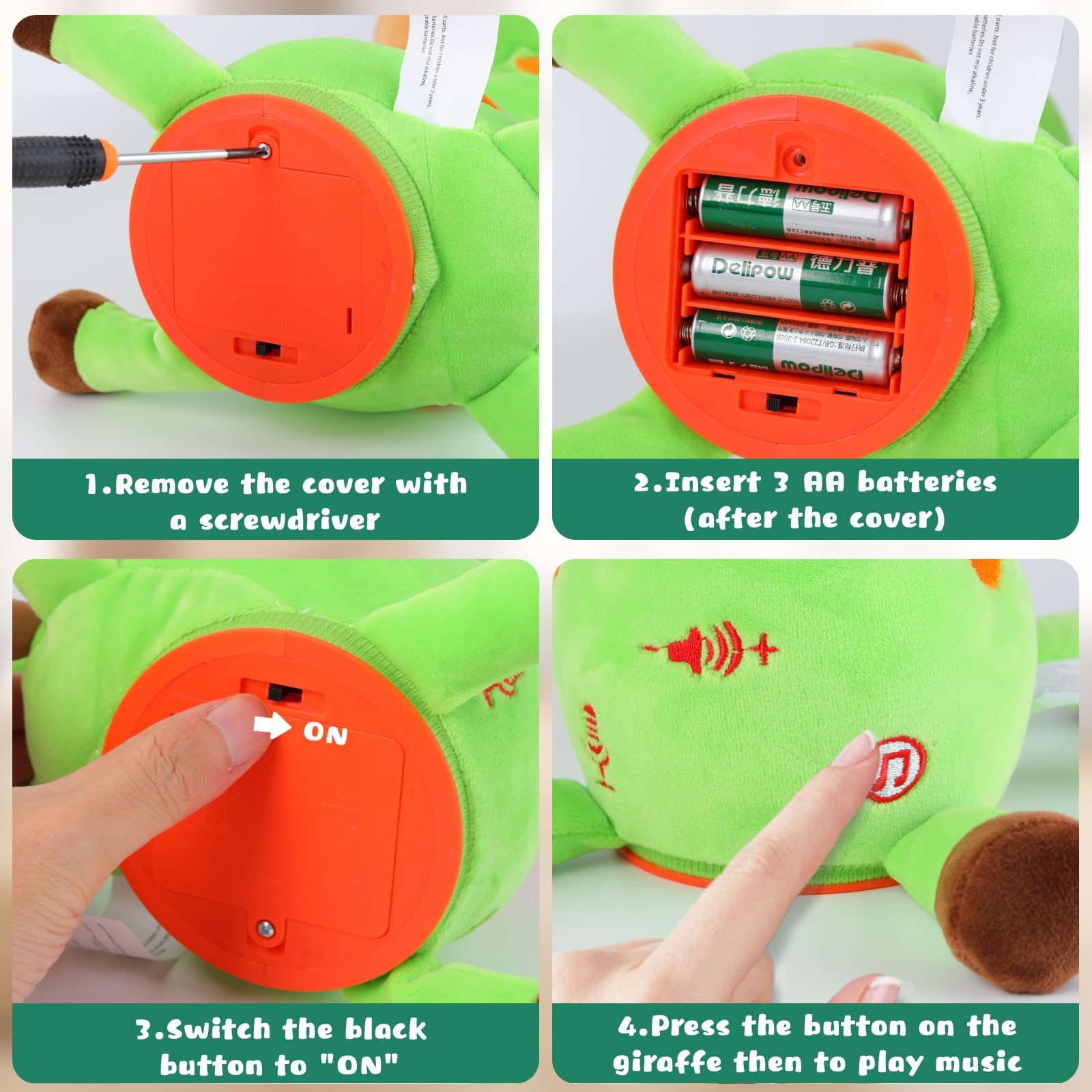 MIAODAM giraffe toy compact design ideal for travel and outings.