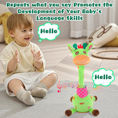 MIAODAM giraffe toy records and repeats phrases to spark conversation.