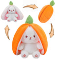 MIAODAM reversible carrot bunny plush showing zip transform for playful use