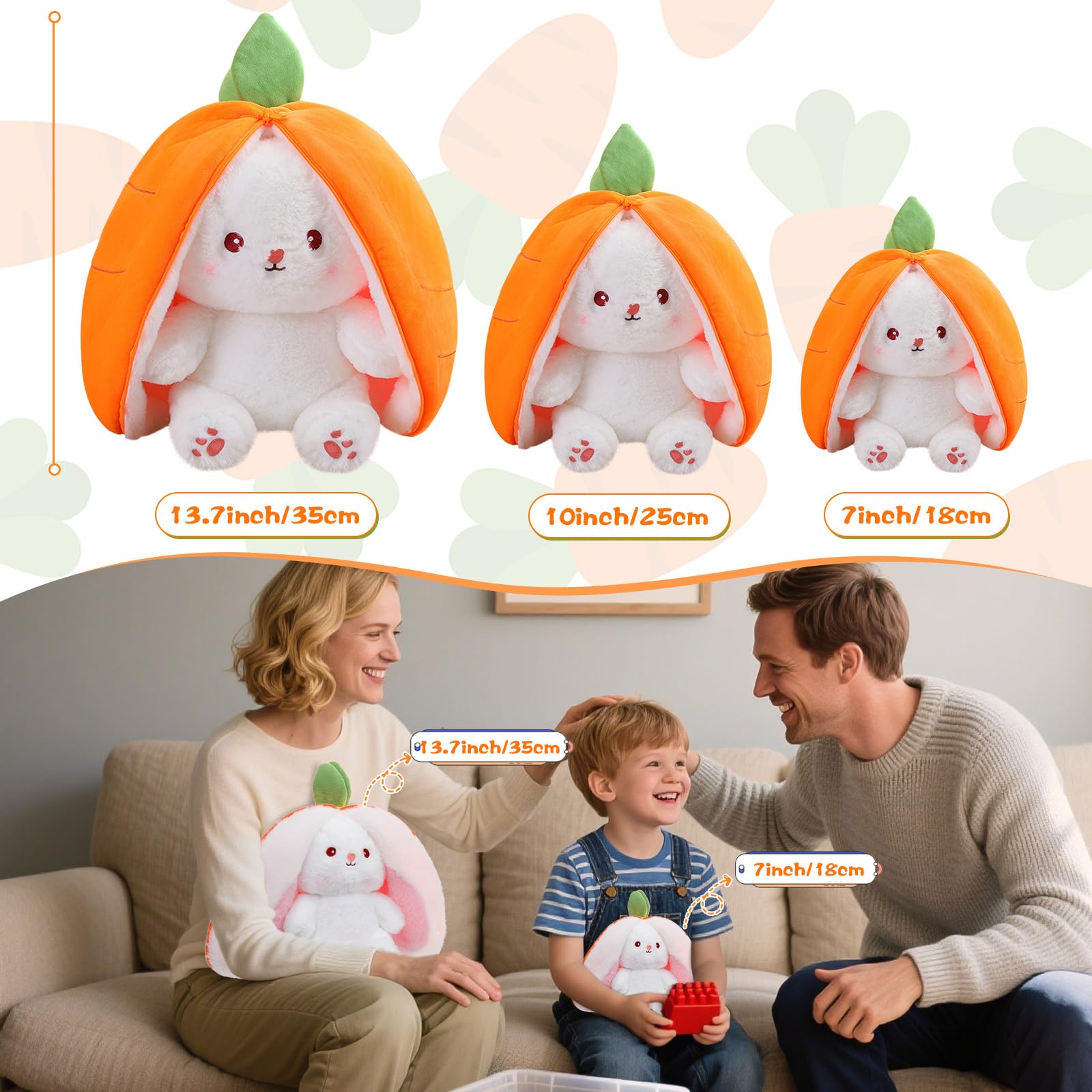 MIAODAM soft PP cotton bunny plush for cozy hugs