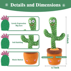 MIAODAM Talking Cactus Toy with recorder playback for language fun.