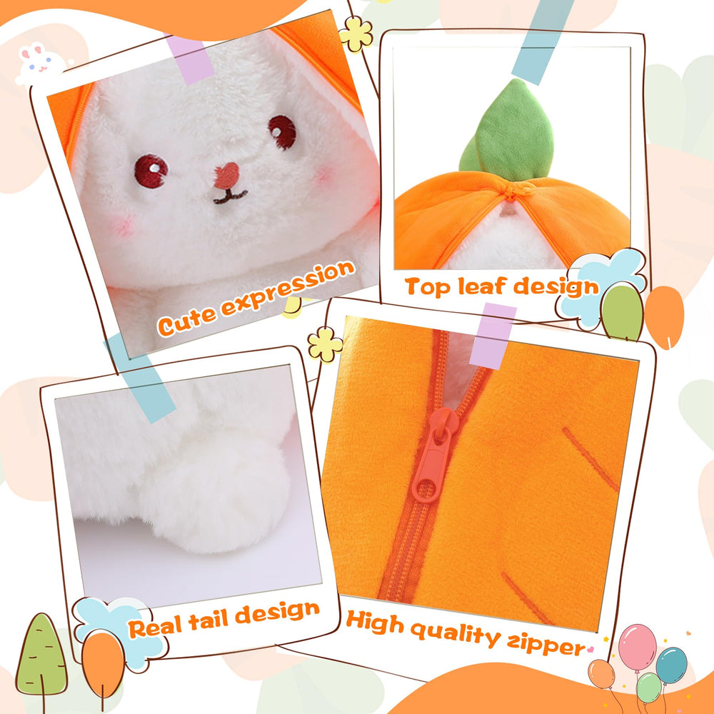 MIAODAM travel-friendly bunny plush fits bags for on-the-go comfort