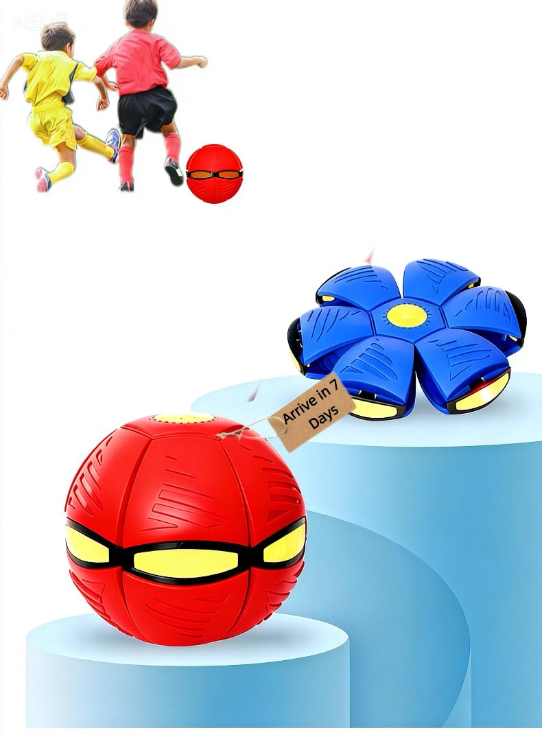 MIAUHSNU blue-red magic ball with 6 LEDs for vibrant indoor and outdoor play.