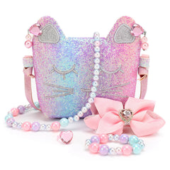Mibasies cat purse front eyelash design for playful dress-up moments