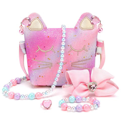 Mibasies cat purse front view, adorable design for pretend play.