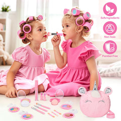 Mibasies four eye shadows—colorful, easy-to-clean pigments for gentle pretend play.