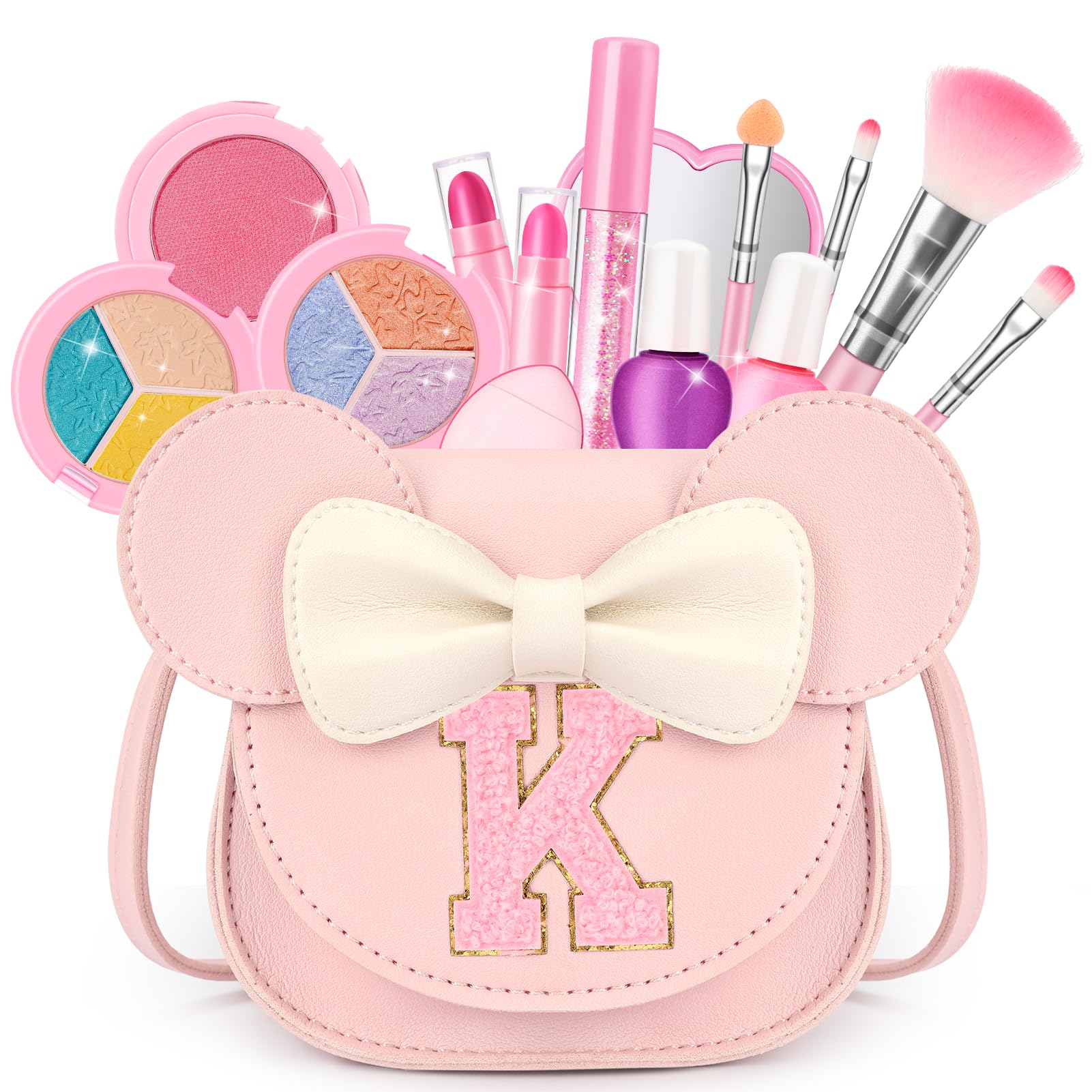 Mibasies kids makeup kit with mini mouse purse offers safe, washable makeup for imaginative play.