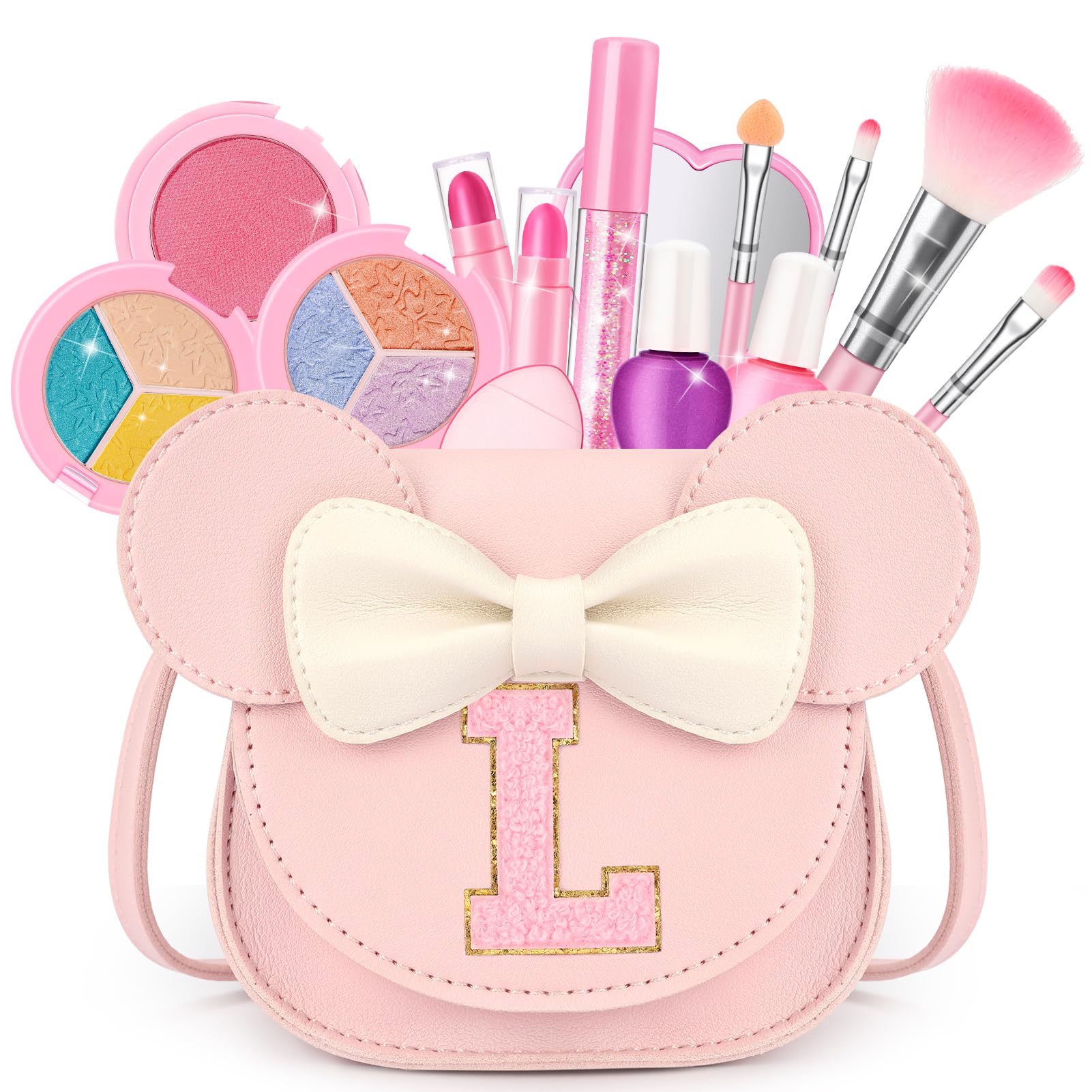 Mibasies kids makeup kit purse front view for portable pretend play