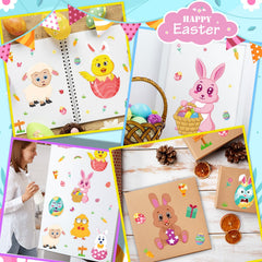Mibor Easter stickers eggs designs for jars, boxes, and crafts.