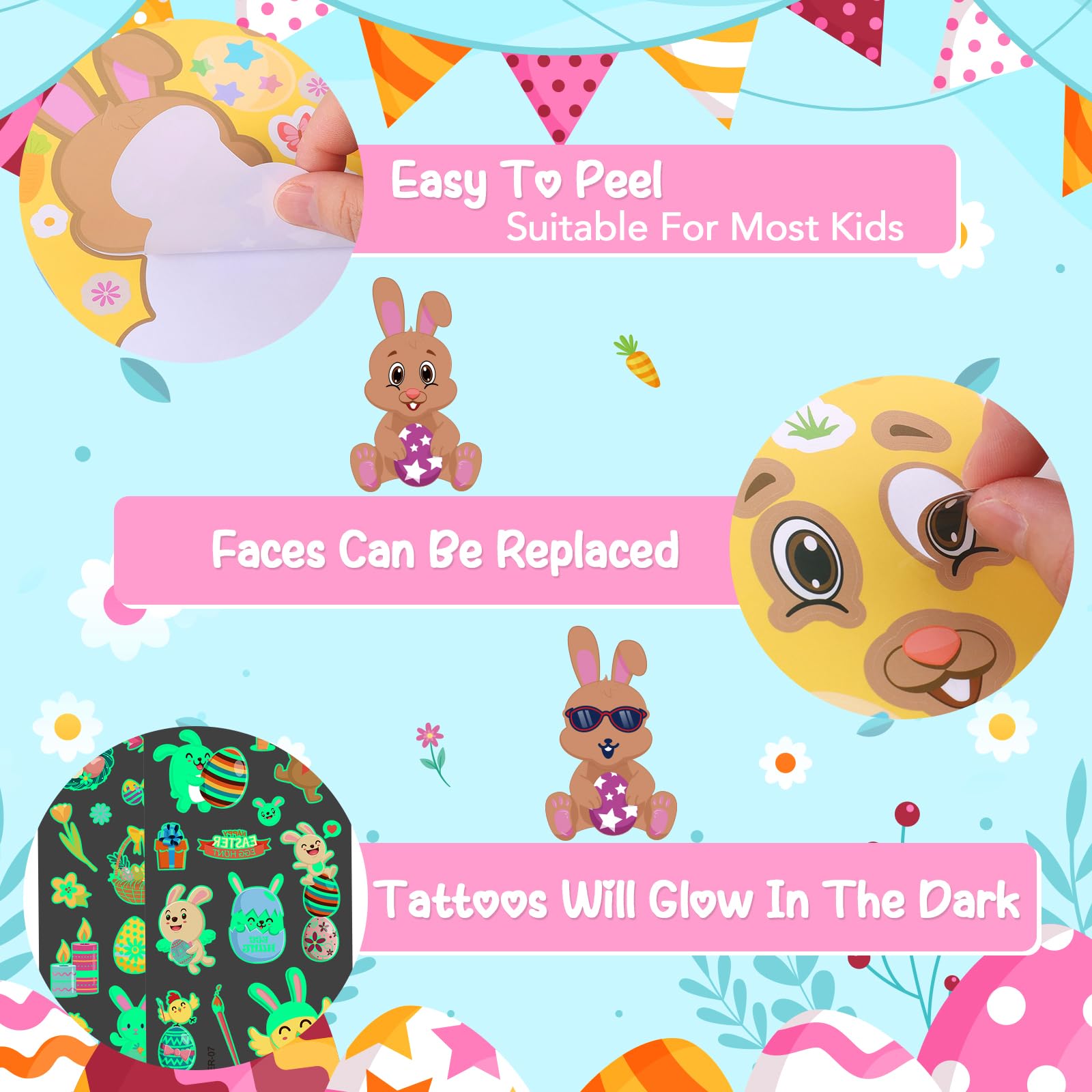 Mibor Easter stickers lamb designs for scrapbooking and gift wrapping.