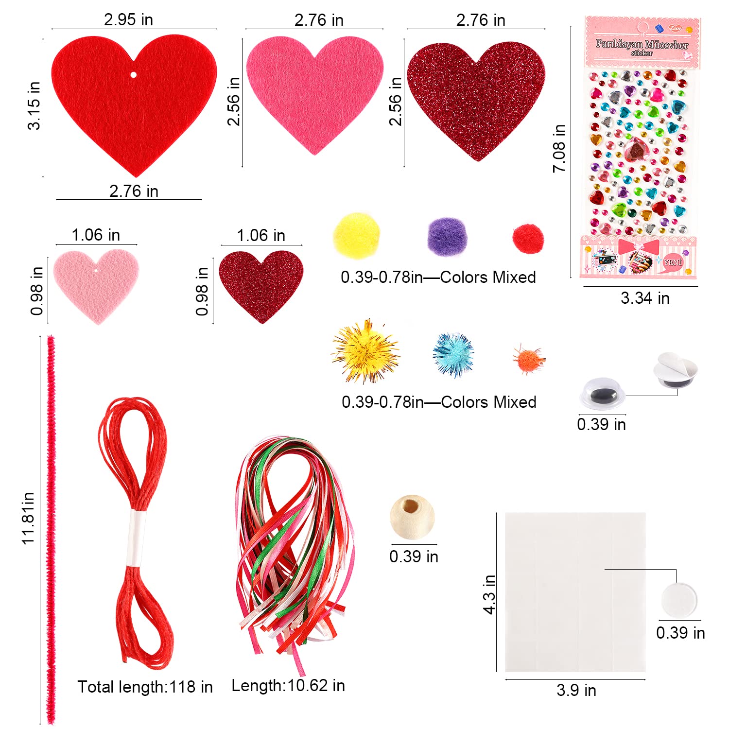 Mibor pom poms variety, enhances texture and color in art.