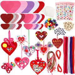 Mibor valentines heart craft kit spread, ideal for planning classroom projects.