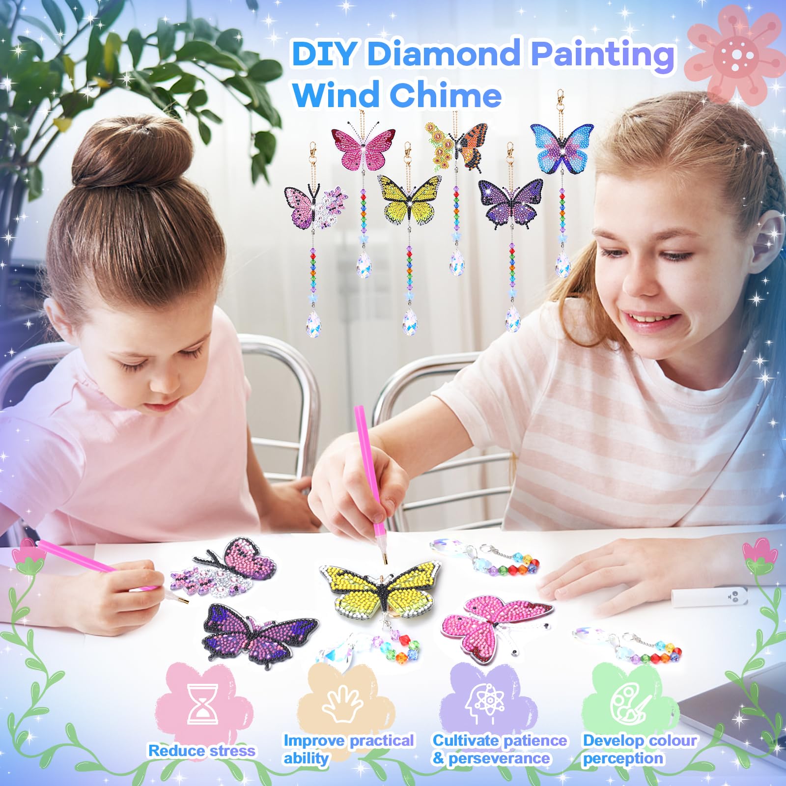Micaracy Diamond Art Kit sun catcher sparkles crystals in sunlight