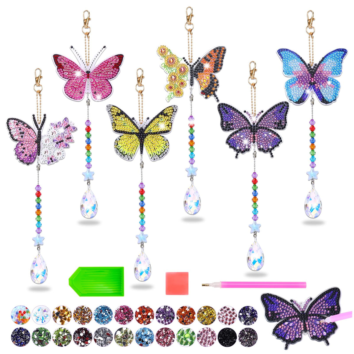 Micaracy Diamond Art Kit wind chime reveals rainbow light in windows